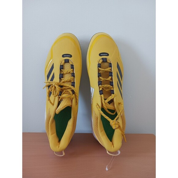 Adidas Icon 7 Metal Baseball Cleats Mens Shoes Yellow Black GX5834‎ Size 14